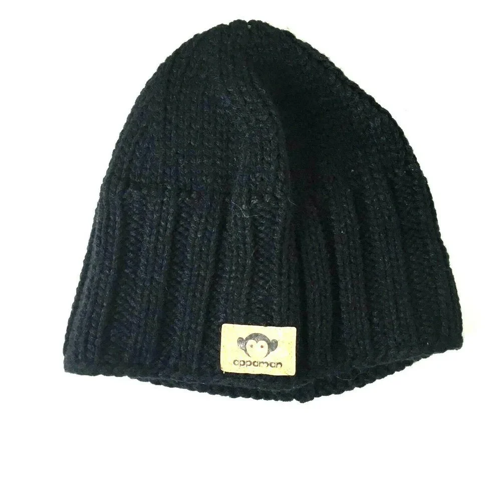 Appaman Kids Rocky Hat Black Soft Cable Knit Size Large 5-7 Years Old NWT‎ $28